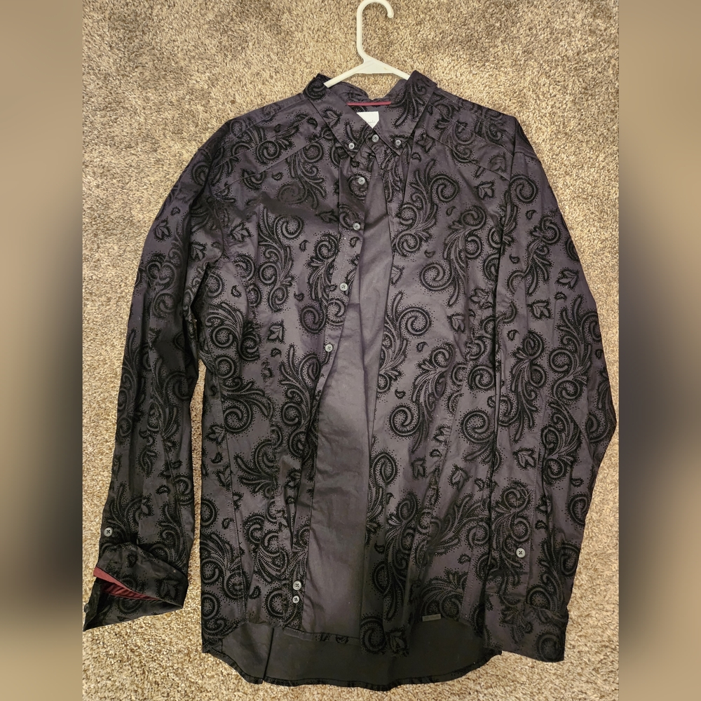 Black Patterned Button-Up Shirt jb holt from buckle